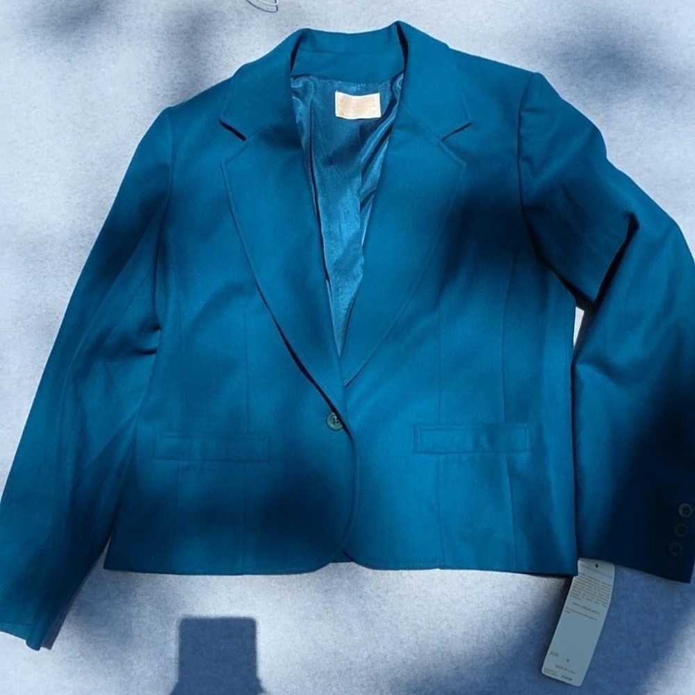 Vintage Pendleton Blazer Womens 16 Blue 100% Wool One Button Lined USA 90s